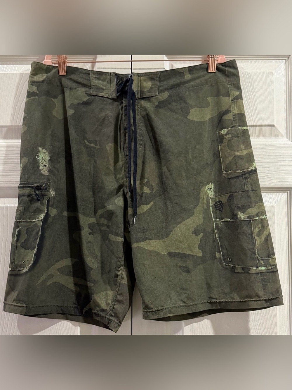 Billabong Platinum Stretch Men's Camouflage Board Shorts Green Unlined Men Sz 38